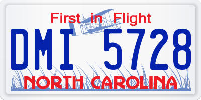 NC license plate DMI5728