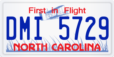 NC license plate DMI5729
