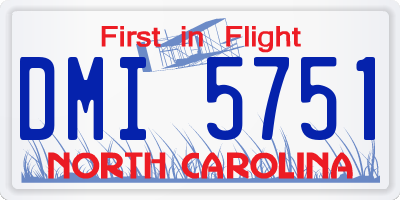 NC license plate DMI5751