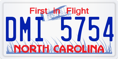 NC license plate DMI5754