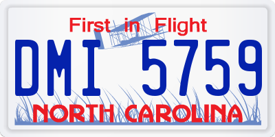 NC license plate DMI5759