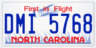 NC license plate DMI5768