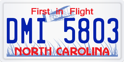 NC license plate DMI5803