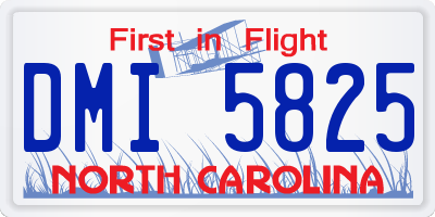NC license plate DMI5825