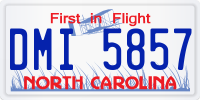 NC license plate DMI5857