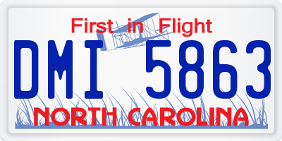 NC license plate DMI5863