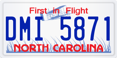 NC license plate DMI5871