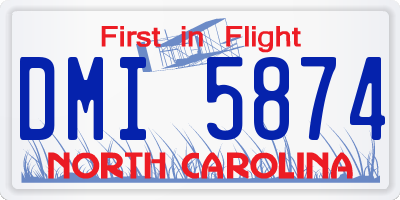 NC license plate DMI5874