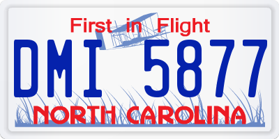 NC license plate DMI5877