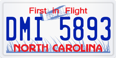 NC license plate DMI5893