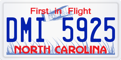 NC license plate DMI5925