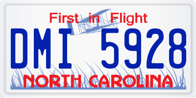 NC license plate DMI5928