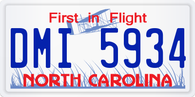 NC license plate DMI5934
