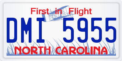 NC license plate DMI5955