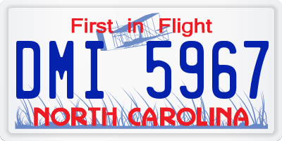 NC license plate DMI5967