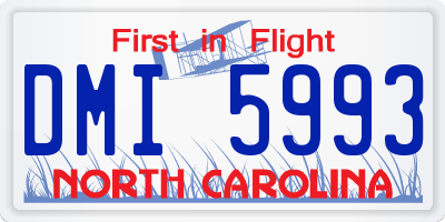 NC license plate DMI5993