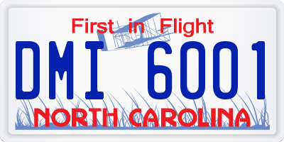 NC license plate DMI6001
