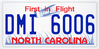 NC license plate DMI6006