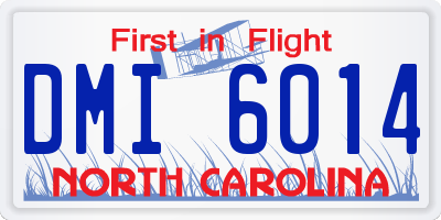 NC license plate DMI6014