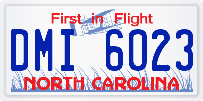 NC license plate DMI6023