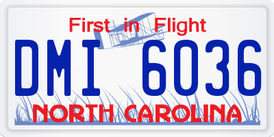 NC license plate DMI6036