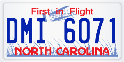 NC license plate DMI6071