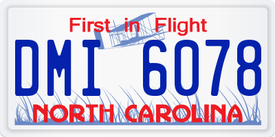NC license plate DMI6078