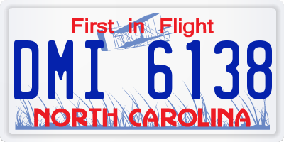 NC license plate DMI6138