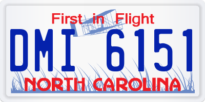 NC license plate DMI6151
