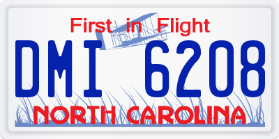 NC license plate DMI6208