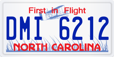 NC license plate DMI6212