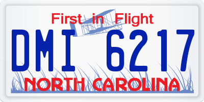 NC license plate DMI6217