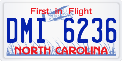 NC license plate DMI6236