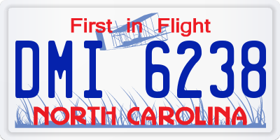 NC license plate DMI6238