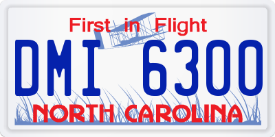 NC license plate DMI6300