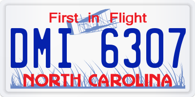 NC license plate DMI6307