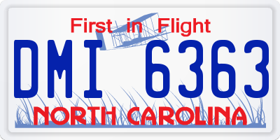 NC license plate DMI6363