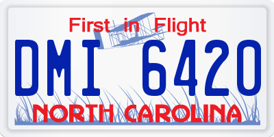 NC license plate DMI6420