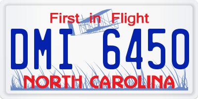 NC license plate DMI6450