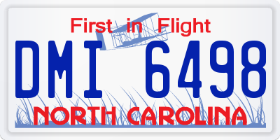 NC license plate DMI6498