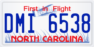 NC license plate DMI6538