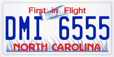 NC license plate DMI6555