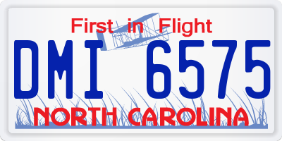 NC license plate DMI6575