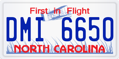 NC license plate DMI6650