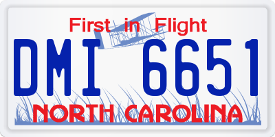 NC license plate DMI6651