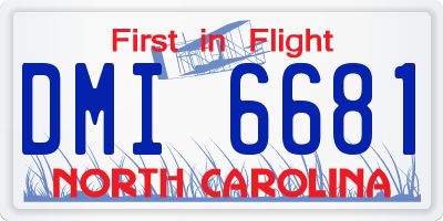 NC license plate DMI6681