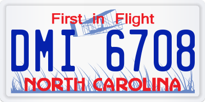 NC license plate DMI6708