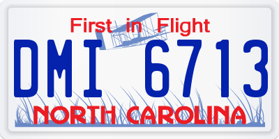 NC license plate DMI6713