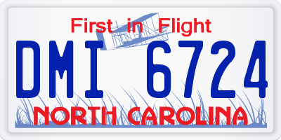 NC license plate DMI6724