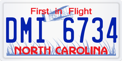 NC license plate DMI6734